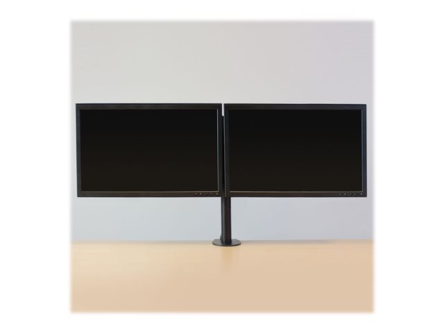 Bevestigingskit (klem, pakkingringklem, stand) - verstelbare dubbele armen - voor 2 LCD-schermen - plastic, aluminium, staal - schermgrootte: 10\"-32\" - bevestigingsinterface: 75 x 75 mm - te monteren op bureau