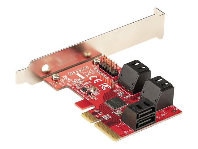 StarTech.com SATA PCIe Card, 6 Port PCIe SATA Expansion card, 6Gbps SATA Card, Low/Full Profile, Stacked SATA Connectors, ASM1166 Non-Raid SATA Controller Card - PCI Express to SATA Converter - Storage controller - SATA 6Gb/s - low profile - PCIe 3.0