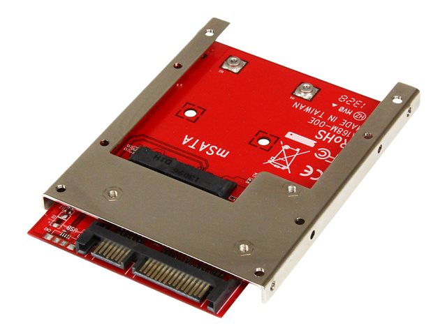 StarTech.com mSATA SSD to 2.5in SATA Adapter Converter - mSATA to SATA Adapter for 2.5in bay with Open Frame Bracket and 7mm Drive Height (SAT32MSAT257) - Storage controller - 1 Channel - SATA 6Gb/s - SATA 6Gb/s - for P/N: BRACKET125PT, BRACKET125PTP, SATERASER4, SDOCK1EU3P2, SDOCK4U313, USB31C2SAT3