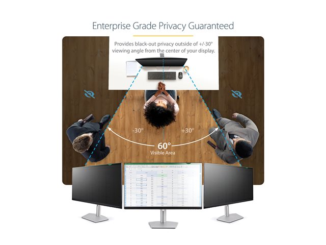 StarTech.com 22-inch 16:9 Computer Monitor Privacy Filter, Anti-Glare Privacy Screen with 51% Blue Light Reduction, Black-out Monitor Screen Protector w/+/- 30 deg. Viewing Angle, Matte and Glossy Sides (2269-PRIVACY-SCREEN) - Notebook privacy filter