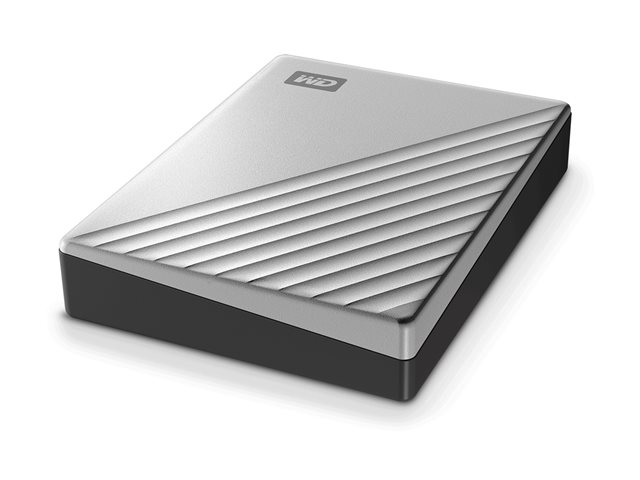 WD My Passport Ultra for Mac WDBGKC0060BSL - Hard drive - encrypted - 6 TB - external (portable) - USB 3.2 Gen 1 (USB-C connector) - 256-bit AES - silver