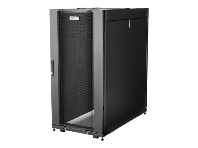 StarTech.com 25U Server Rack Cabinet, 4 Post Adjustable Depth 7\" to 35\" Locking Vented Mobile/Rolling Network/Data/IT Equipment Enclosure w/ Casters/Hook & Loop Dell PowerEdge, HP ProLiant - 25U Rack Cabinet (RK2537BKM) - Rack cabinet - black - 25U - 37\"