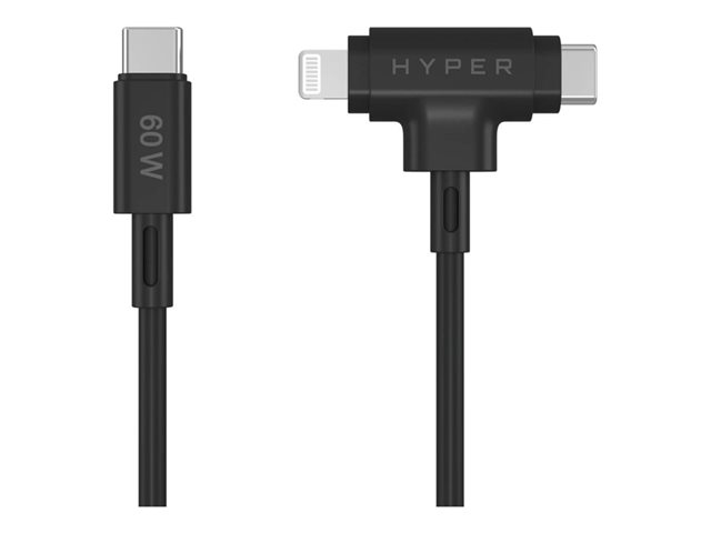 HyperJuice - Lightning cable - 24 pin USB-C male to 24 pin USB-C, Lightning male - 1.5 m