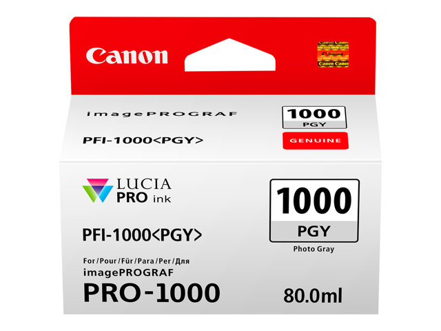 Canon PFI-1000 PGY - 80 ml - photo gray - original - ink tank - for imagePROGRAF PRO-1000