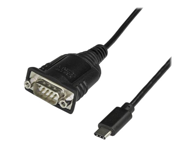 StarTech.com USB C to Serial Adapter Cable 16\" (40cm), USB Type C to RS232 (DB9) Converter Cable, USB-C Serial Cable for PLCs, Scanners, Receipt Printers, Male/Male, Windows/macOS/Linux - Up to 921.6 Kbps Baud - USB / serial cable - DB-9 (M) to 24 pin USB-C (M) - 40 cm - thumbscrews