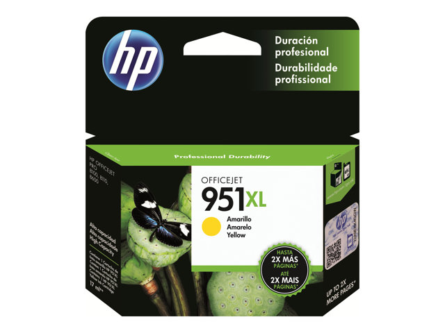HP 951XL - High Yield - yellow - original - ink cartridge - for Officejet Pro 251, 276, 8100, 8600, 8600 N911, 8610, 8615, 8616, 8620, 8625, 8630, 8640