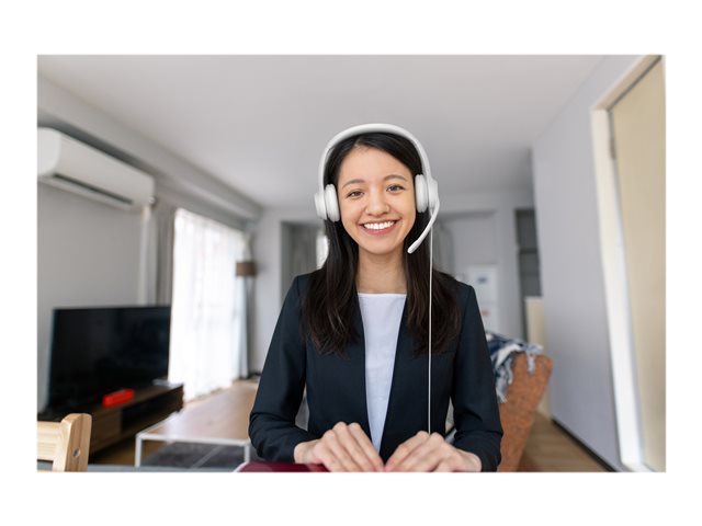 Logitech H390 - Headset - on-ear - wired - USB-A - off-white