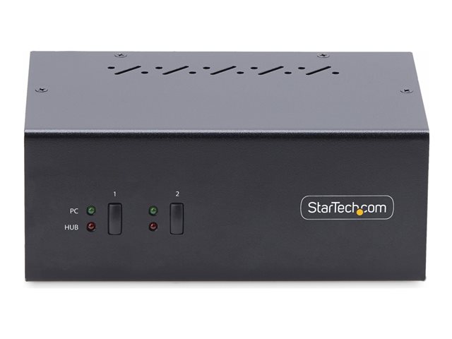 StarTech.com 2-Port Dual-Monitor DisplayPort KVM Switch, 4K 60Hz, 2x USB 5Gbps Hub Ports, 2x USB 2.0 HID Ports, Hotkey and Push-Button Switching, TAA Compliant - ESD Level 3 Protection (P2DD46A2-KVM-SWITCH) - KVM / audio / USB switch - 2 x KVM / audi