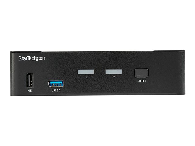 StarTech.com 2 Port DisplayPort KVM Switch, 4K 60Hz, Single Display, Dual Port UHD DP 1.2 USB KVM Switch with Integrated USB 3.0 Hub and Audio, Dell, HP, Apple, Lenovo, TAA Compliant - Keyboard/Video/Mouse Switch (SV231DPU34K) - KVM / audio / USB switch - 2 x KVM / audio / USB - desktop - TAA Compliant