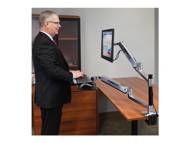 Ergotron WorkFit-LX - Standing desk converter - polished aluminium