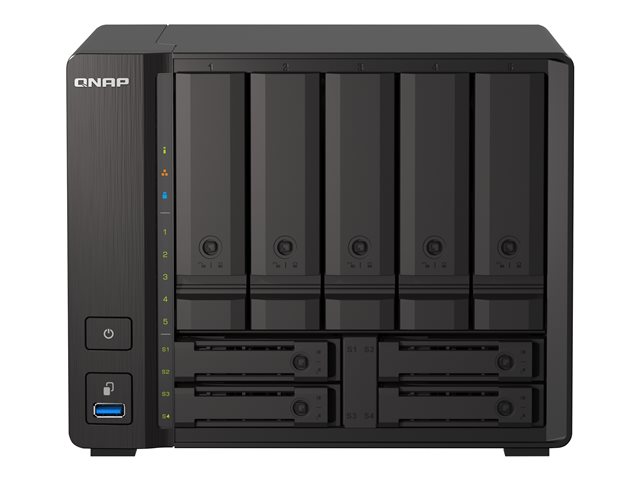 QNAP TS-H973AX-8G - NAS server - 9 bays - SATA 6Gb/s - RAID RAID 0, 1, 5, 6, 10, 50, JBOD, 60, RAID TP - RAM 8 GB - 2.5 Gigabit Ethernet / 10 Gigabit Ethernet - iSCSI support