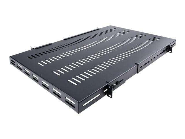 StarTech.com Server Rack Shelf - 1U - Adjustable Mount Depth - Heavy Duty - Rack shelf - black - 1U - 19\" - for P/N: RK1233BKM, RK2433BKM, RK2537BKM, RK3236BKF, RK4236BKB, RK4242BK24, RK4242BK30
