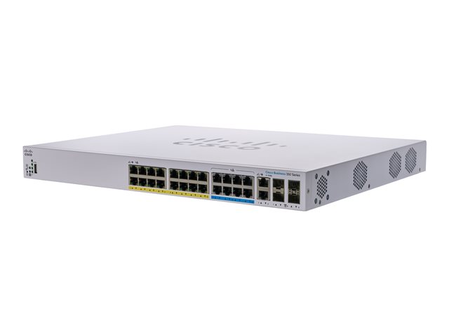 Cisco Business 350 Series CBS350-24NGP-4X - Switch - L3 - Managed - 16 x 10/100/1000 (PoE+) + 8 x 100/1000/2.5G/5G (PoE++) + 2 x combo 10 Gigabit SFP+/RJ-45 + 2 x 10 Gigabit SFP+ - rack-mountable - PoE+ (375 W)
