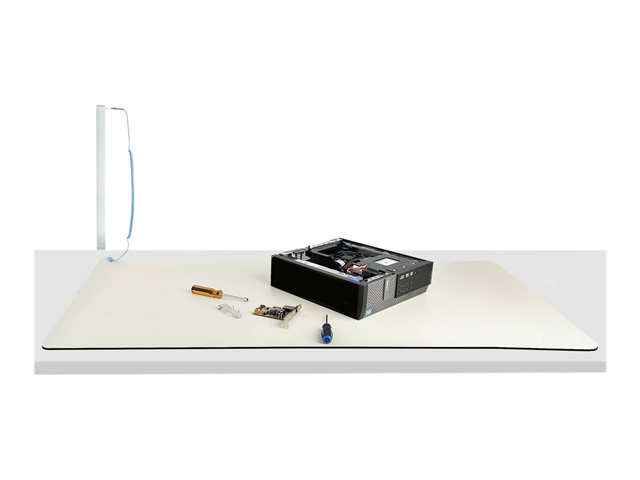 StarTech.com 23x47in Anti Static Mat, ESD Mat for Electronics Repair, Anti Static Desk Mat w/Detachable Grounding Wire, ANSI/ESD S 4.1 Compliant, Flexible Thermoplastic Work Mat/Pad - Suitable for Tables (LG-ANTI-STATIC-MAT) - Anti-static mat - detachable grounding wire - beige
