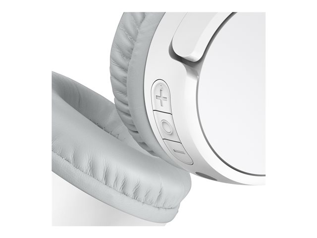 Belkin SoundForm Mini - Headphones with mic - on-ear - Bluetooth - wireless, wired - 3.5 mm jack - white