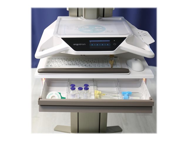 Ergotron CareFit Pro - Cart - Constant Force lift - for LCD display / PC equipment - medical - white, warm grey - screen size: up to 27\" - 320 Wh - lithium iron phosphate - TAA Compliant