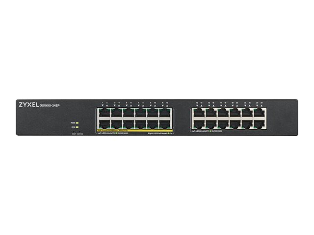 Zyxel GS1900-24EP - Switch - smart - 24 x 10/100/1000 (12 PoE) - rack-mountable, wall-mountable - PoE (130 W)
