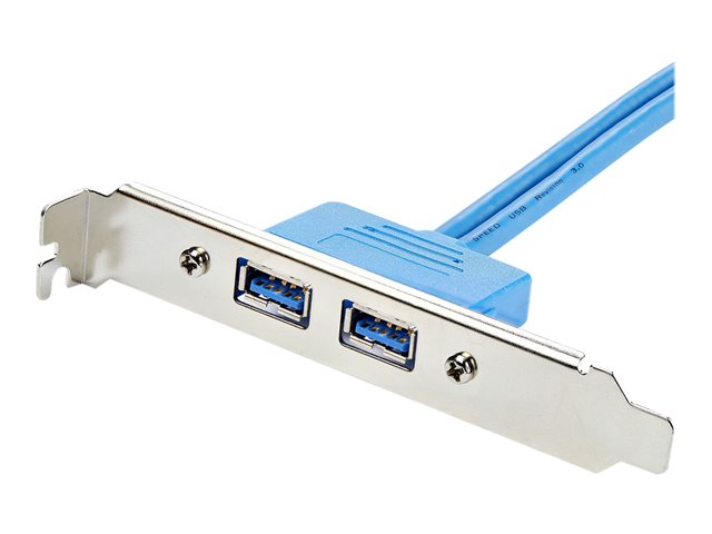 StarTech.com 2 Port USB 3.0 A Female Slot Plate Adapter - USB 3.0 motherboard Adapter - USB 3 plate - USB 3.0 header Adapter (USB3SPLATE) - USB panel - USB Type A (F) to 20 pin IDC (F) - 50 cm - blue - for P/N: PEXUSB312A1C1H, PEXUSB312A2C2V, PEXUSB312EIC