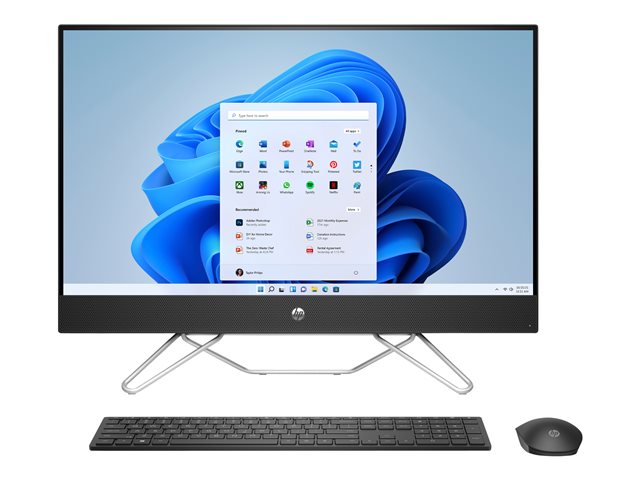 HP 27-cb0004nb - All-in-one - Ryzen 5 5500U - RAM 8 GB - SSD 512 GB - NVMe, HP Value - Radeon Graphics - GigE - WLAN: 802.11a/b/g/n/ac, Bluetooth 5.0 - Win 11 Home - monitor: LED 27\" 1920 x 1080 (Full HD) - jet black - with HP 2 years Onsite Bundle M