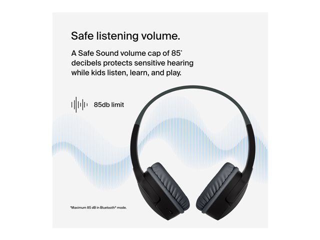 Belkin SoundForm Mini - Headphones with mic - on-ear - Bluetooth - wireless, wired - 3.5 mm jack - black