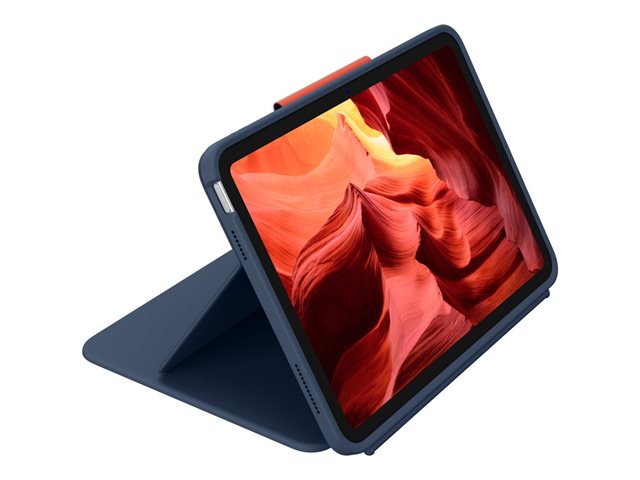 Logitech Rugged Combo 4 - Keyboard and folio case - Apple Smart connector - classic blue - for Apple 10.9-inch iPad (10th generation)