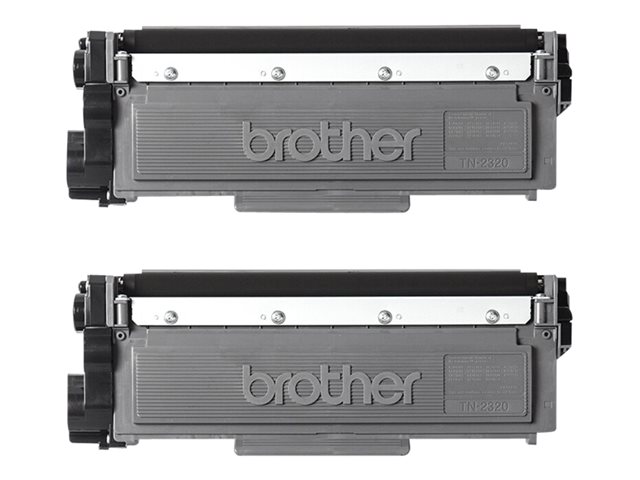 Brother TN2320 TWIN - 2-pack - High Yield - black - original - toner cartridge - for Brother DCP-L2500, L2520, L2560, HL-L2300, L2340, L2360, L2365, MFC-L2700, L2720, L2740