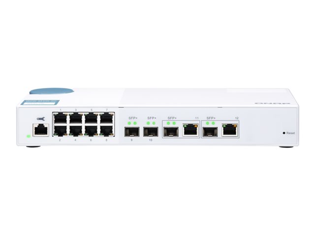 QNAP QSW-M408-2C - Switch - Managed - 2 x 10 Gigabit SFP+ + 2 x combo 10 Gigabit SFP+ + 8 x 10/100/1000 - desktop
