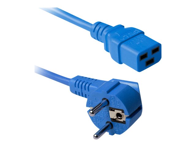 ACT 230V aansluitkabel schuko male (haaks) - C19 blauw 1.8 m