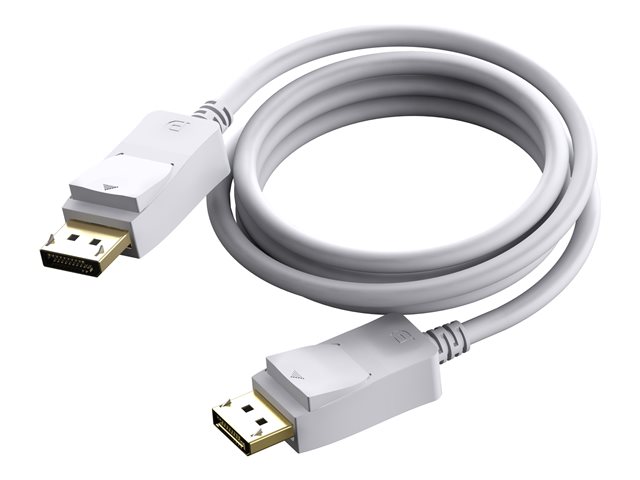 Version 1.4 8K at 60 Hz - gold connectors - DP (m) to DP (m) - outer diameter 7.3 mm - 28 AWG - 2 m - white