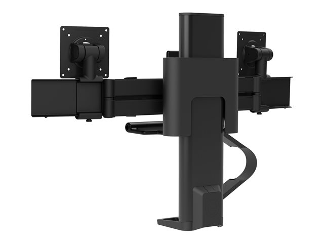 Ergotron TRACE - Mounting kit (handle, base, lift column, extension arms, bow, 2 sliding pivots, 2-piece desk clamp) - Constant Force Technology - for 2 LCD displays - matte black - screen size: 21.5\"-27\"