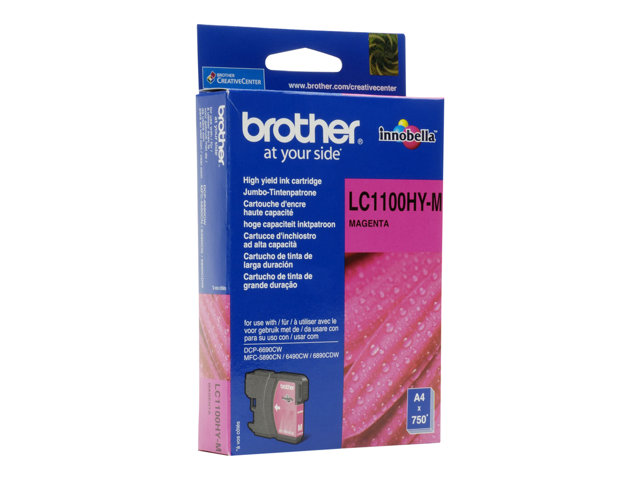 Brother LC1100HYM - High Yield - magenta - original - ink cartridge - for Brother DCP-6690CW, MFC-5890CN, MFC-5895CW, MFC-6490CW, MFC-6890CDW, Justio MFC-5890CN