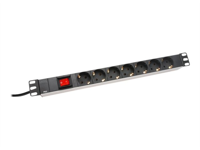 DIGITUS ALU OUTLET STRIP WITH SWITCH 7 OUTLETS .