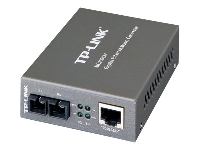 TP-Link MC200CM V5 - Fibre media converter - 1GbE - 1000Base-SX, 1000Base-T - RJ-45 / SC multi-mode - up to 550 m - 850 nm - for P/N: TL-MC1400, TL-SG3210XHP-M2 V2.6, TL-SG3452XP V1