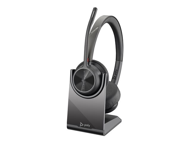 Poly Voyager 4320-M Microsoft Teams Certified Headset +BT700 dongle +Charging Stand - Replaces Poly SKU 218479-02