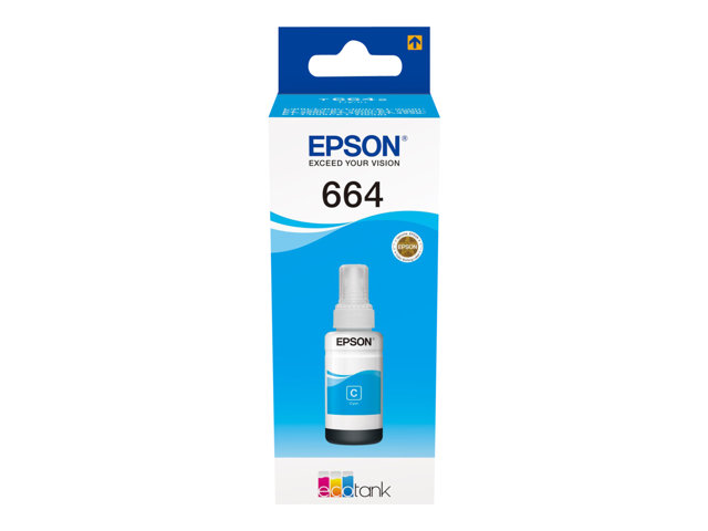 Epson T6642 - 70 ml - cyan - original - ink refill - for EcoTank ET-14000, ET-16500, ET-2500, ET-2550, ET-2600, ET-2650, ET-3600, ET-4500, ET-4550