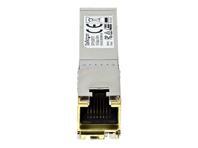 StarTech.com MSA Uncoded Compatible SFP+ Module, 10GBASE-T, SFP to RJ45 (Copper) for Cat6 and Cat5e, 10GE Gigabit Ethernet SFP+, RJ-45 (Copper) 30m, 10Gbps Transceiver SFP+ Copper Module - Lifetime Warranty (SFP10GBTST) - SFP+ transceiver module - 10GbE - 10GBase-T, 10GBase-X - RJ-45 - up to 30 m - TAA Compliant - for P/N: PEX10GSFP