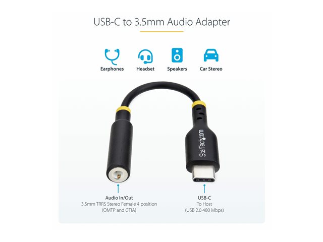 USB-C Audio Adapter to 3.5mm TRRS Jack