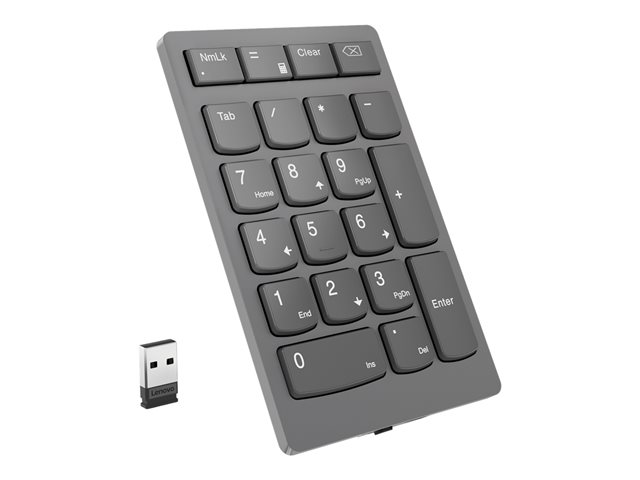 Lenovo Go Wireless Numeric Keypad - Keypad - wireless - 2.4 GHz - key switch: Scissor-Key - storm grey - retail