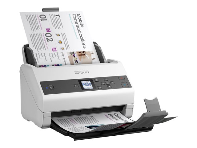 Epson WorkForce DS-870 - Document scanner - Contact Image Sensor (CIS) - Duplex - A4 - 600 dpi x 600 dpi - up to 65 ppm (mono) / up to 65 ppm (colour) - ADF (100 sheets) - up to 7000 scans per day - USB 3.0