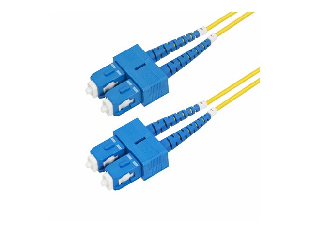 StarTech.com 3m (9.8ft) SC to SC (UPC) OS2 Single Mode Duplex Fiber Optic Cable, 9/125µm, Laser Optimized, 40G/100G Zipcord, Bend Insensitive, Low Insertion Loss - LSZH Fiber Patch Cord (SMDOS2SCSC3M) - Patch cable - SC/UPC single-mode (M) to SC/UPC