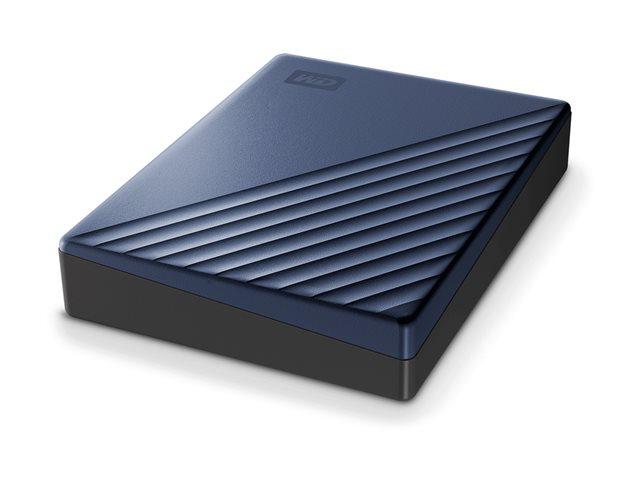 WD My Passport for Mac WDBEJA0060BBL - Hard drive - encrypted - 6 TB - external (portable) - USB 3.2 Gen 1 (USB-C connector) - 256-bit AES - blue