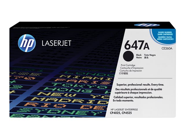 HP 647A - Black - original - LaserJet - toner cartridge (CE260A) - for Color LaserJet Enterprise CM4540, CP4025, CP4525