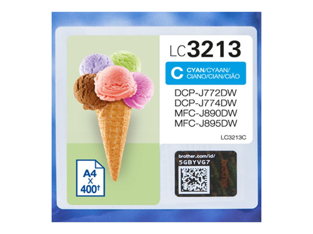 Brother LC3213C - High Yield - cyan - original - ink cartridge - for Brother DCP-J772DW, DCP-J774DW, MFC-J890DN, MFC-J890DW, MFC-J890DWN, MFC-J895DW