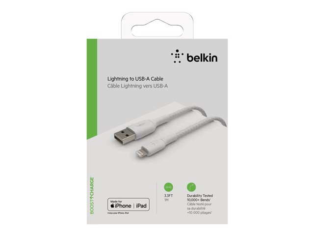Belkin BoostCharge - Lightning cable - Lightning male to USB male - 1 m - white