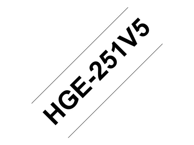Brother HGE-251V5 - Black on white - Roll (2.4 cm x 8 m) 5 cassette(s) laminated tape - for P-Touch PT-9500pc, PT-9700PC, PT-9800PCN, P-Touch R RL-700S