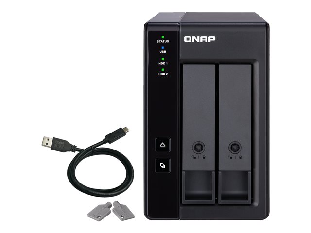 QNAP TR-002 - Hard drive array - 2 bays (SATA-600) - USB 3.1 Gen 2 (external)
