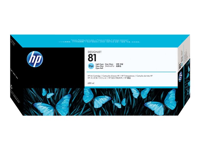HP 81 - 680 ml - light cyan - original - DesignJet - ink cartridge - for DesignJet 5000, 5000ps, 5000ps uv, 5000uv, 5500, 5500 uv, 5500mfp, 5500ps, 5500ps uv