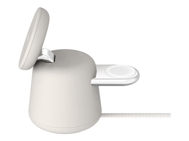 Belkin BoostCharge Pro 2-in-1 - Wireless charging stand - with Qi2 + AC power adapter - 15 Watt - Fast Charge - sand