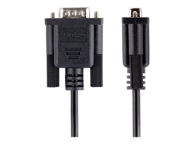 StarTech.com 3m RS232 Serial Null Modem Cable, Crossover Serial Cable w/Al-Mylar Shielding, DB9 Serial COM Port Cable Female to Male, Compatible w/DTE Devices - Tool-Less Design w/Thumbscrews, Black, F/M (9FMNM-3M-RS232-CABLE) - Null modem cable - DB