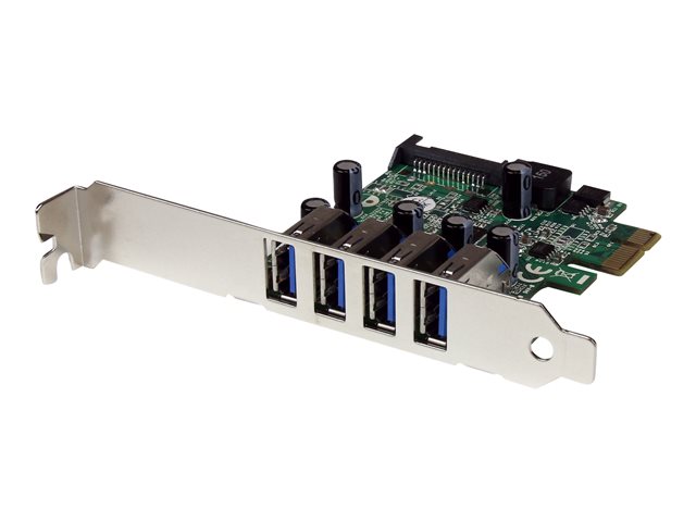 StarTech.com 4-Port PCI Express SuperSpeed USB 3.0 Controller Card with UASP - USB 3.0 Expansion Card with SATA Power (PEXUSB3S4V) - USB adapter - PCIe - USB 3.0 x 4 - for P/N: BNDTB10GI, BNDTB210GSFP, BNDTB410GSFP, BNDTB4M2E1, BNDTBUSB3142, HBS304A24A